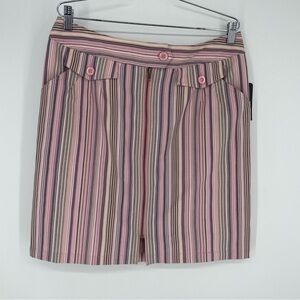 Nicole By Nicole Miller PInk Stripe Skirt Womens Size 12 Straight Full Zip